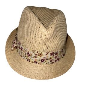 Scala Pronto Cream Fedora with Floral Ribbon Accent